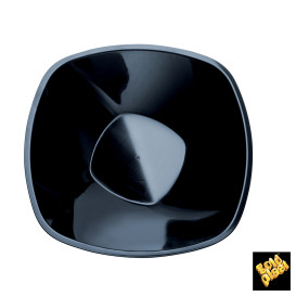 Tigela de Plastico PP "Square" Preto 1250ml Ø21cm (60 Uds)