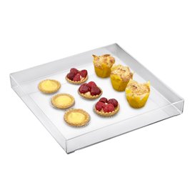 Bandeja Plastico Tray Transp. 30x30cm (1 Unidad)