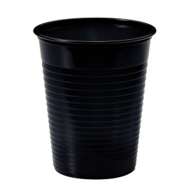 Copo de Plastico Preto PS 200 ml (50 Unidades)