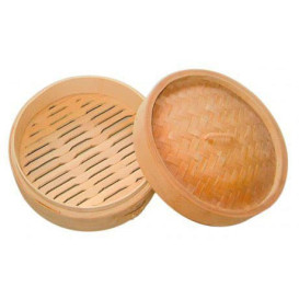 Panela Cozimento a Vapor Bambu com Tampa Ø8x6cm (200 Uds)