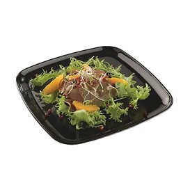 Bandeja Plastico Rigido Quadrada Preto 30x30cm (5 Uds)