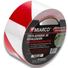 Fita Adesiva Sinalização 5cmX33m Branco/Vermelho (1 Ud)