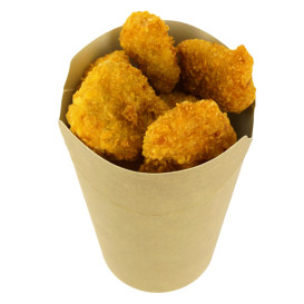 Copo Anti-gordura efeito Kraft com Tampa 14Oz/420ml (1000 Uds)