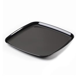 Bandeja Plastico Rigido Quadrada Preto 30x30cm (5 Uds)