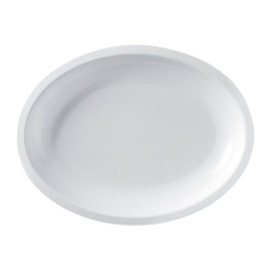 Bandeja de Plastico Oval Branco Round PP 255x190mm (600 Uds)