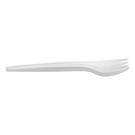 Garfo em Papel Branco 17cm (50 Uds)