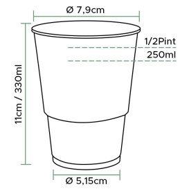 Copo de Plastico PP Transparente 330ml Ø7,9cm (1.250 Uds)