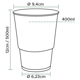 Copo de Plastico PP Transparente 500ml Ø9,4cm (800 Uds)