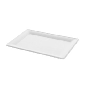 Bandeja Bio da cana-de-açúcar Branco 200x280mm (40 Uds)