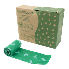 Saco Plastico de excrementos cão 100% bio 23x32cm (300 Uds)