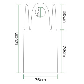 Avental Polietileno 76x120cm 25 Micron Azul (100 Uds)