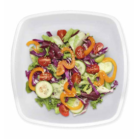 Prato Duro Reutilizável Fundo Branco "Square" PP 18cm (300 Uds)