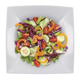 Prato Duro Reutilizável Fundo Branco "Nice" PP 18cm (25 Uds)