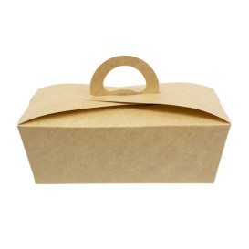 Caixa TakeAway com alça Kraft 16x9,5x6cm (200 Uds)