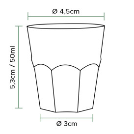 Copo Reutilizável Inquebrável PP Shot Transp. Ø4,5cm 50ml (50 Uds)