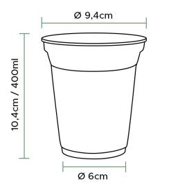Copo Compostável PLA Transparente 310ml Ø7,8cm (50 Uds)