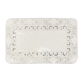Naperon Papel Branco Rendado Rectang.14x24cm (250 Uds)