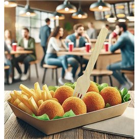 Garfo de Madeira Eco 16cm (100 Uds)