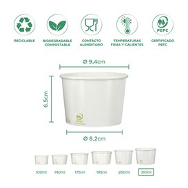 Taça de Cartão Ecologica para Gelados 310ml (50 Uds)
