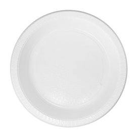 Prato Fundo Reutilizável Económico PS Branco Ø22cm (50 Uds)