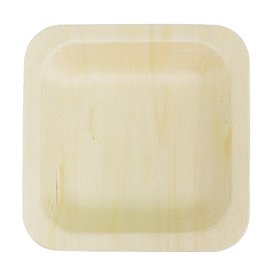 Prato Quadrado de Madeira 9x9cm (25 Uds)