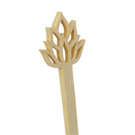Agitador de Bebida em Bambu com Flor de Lótus 18cm (50 Uds)